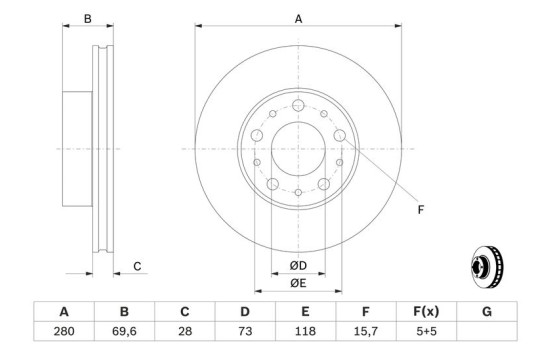 Front brake disc BD1217 Bosch, Image 5