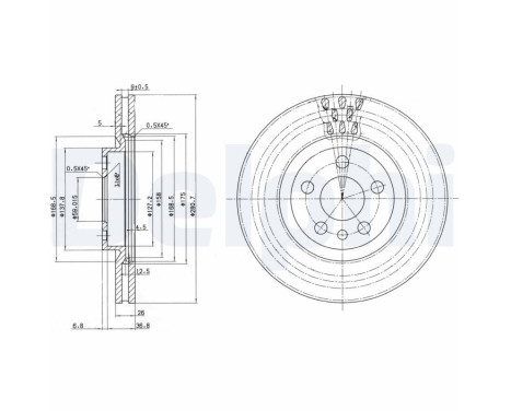 JEU DE 2 DISQUES DE FREIN BG2844 Delphi