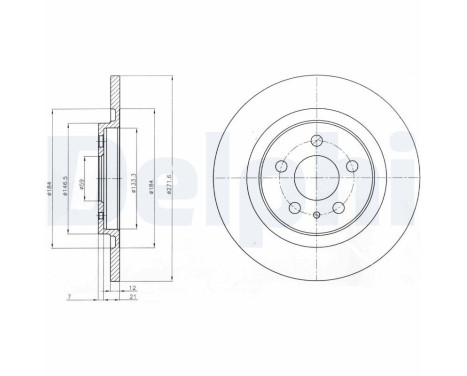 JEU DE 2 DISQUES DE FREIN BG3741 Delphi