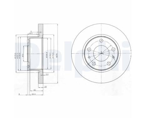 JEU DE 2 DISQUES DE FREIN BG3752 Delphi