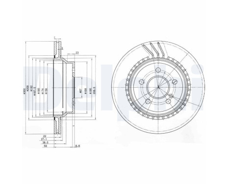 JEU DE 2 DISQUES DE FREIN BG3758 Delphi