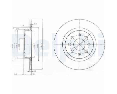 JEU DE 2 DISQUES DE FREIN BG3945 Delphi