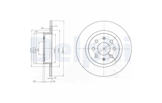 JEU DE 2 DISQUES DE FREIN BG3945 Delphi