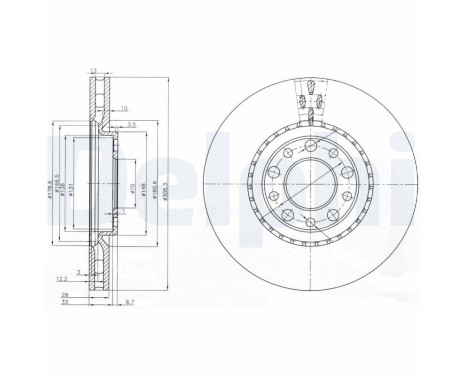 JEU DE 2 DISQUES DE FREIN BG3951 Delphi