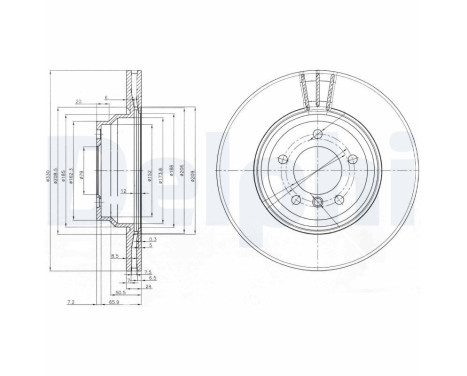 JEU DE 2 DISQUES DE FREIN BG3959 Delphi