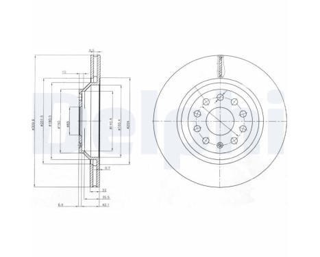 JEU DE 2 DISQUES DE FREIN BG3975 Delphi