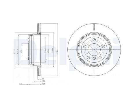 JEU DE 2 DISQUES DE FREIN BG4168 Delphi