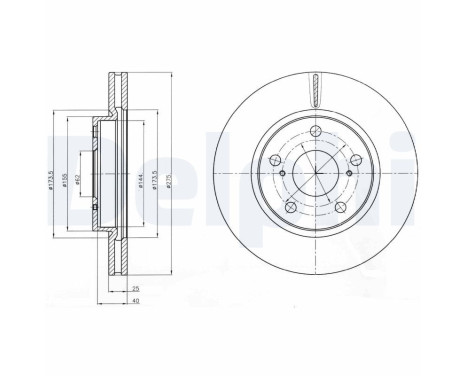 JEU DE 2 DISQUES DE FREIN BG4304 Delphi