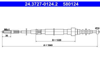 Cable, parking brake 24.3727-0124.2 ATE