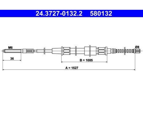 Cable, parking brake 24.3727-0132.2 ATE