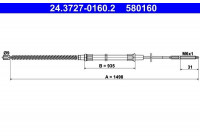 Cable, parking brake 24.3727-0160.2 ATE