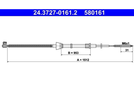 Cable, parking brake 24.3727-0161.2 ATE