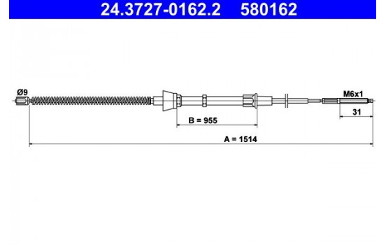 Cable, parking brake 24.3727-0162.2 ATE