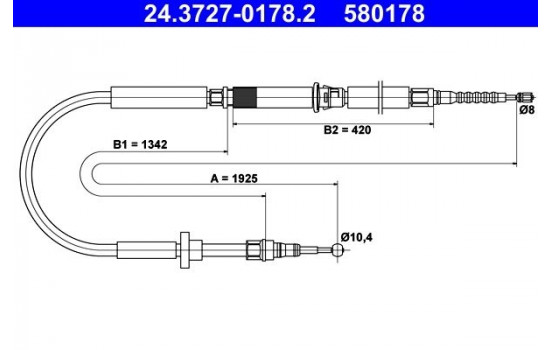 Cable, parking brake 24.3727-0178.2 ATE