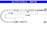 Cable, parking brake 24.3727-0183.2 ATE