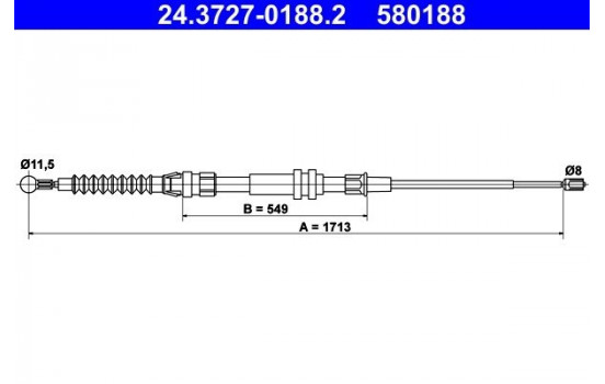 Cable, parking brake 24.3727-0188.2 ATE