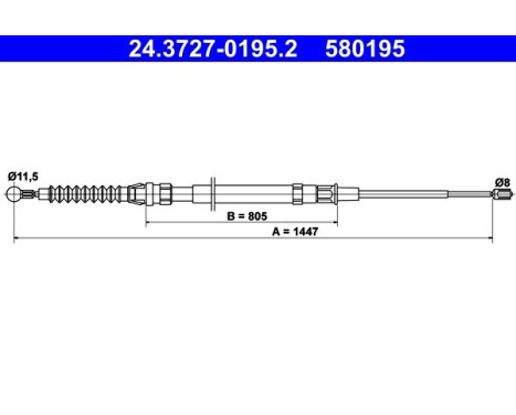 Cable, parking brake 24.3727-0195.2 ATE