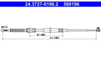 Cable, parking brake 24.3727-0196.2 ATE