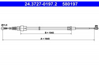 Cable, parking brake 24.3727-0197.2 ATE