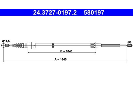 Cable, parking brake 24.3727-0197.2 ATE