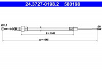 Cable, parking brake 24.3727-0198.2 ATE