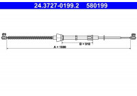 Cable, parking brake 24.3727-0199.2 ATE