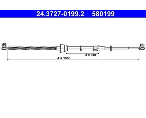Cable, parking brake 24.3727-0199.2 ATE