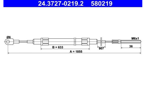 Cable, parking brake 24.3727-0219.2 ATE