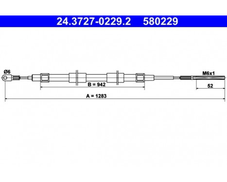 Cable, parking brake 24.3727-0229.2 ATE