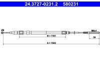 Cable, parking brake 24.3727-0231.2 ATE
