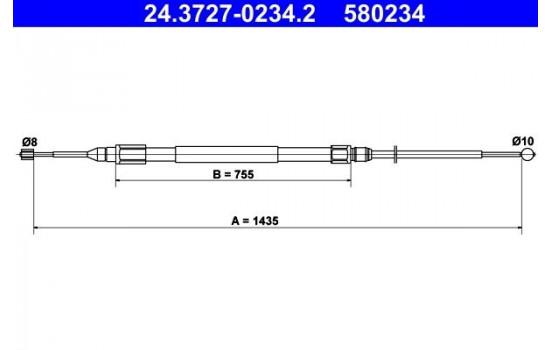 Cable, parking brake 24.3727-0234.2 ATE