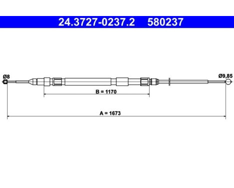 Cable, parking brake 24.3727-0237.2 ATE