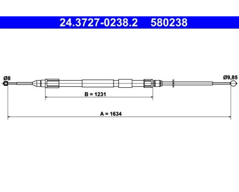 Cable, parking brake 24.3727-0238.2 ATE