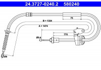 Cable, parking brake 24.3727-0240.2 ATE