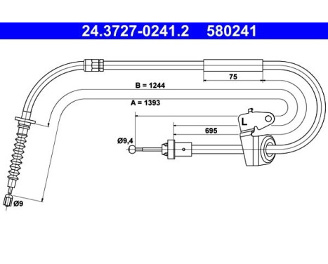 Cable, parking brake 24.3727-0241.2 ATE