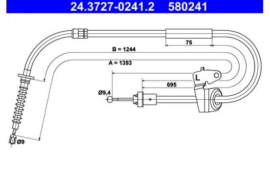 Cable, parking brake 24.3727-0241.2 ATE