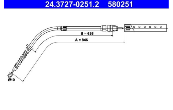 Cable, parking brake 24.3727-0251.2 ATE