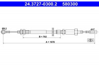 Cable, parking brake 24.3727-0300.2 ATE