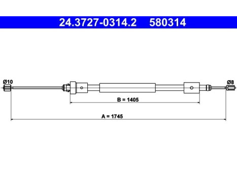 Cable, parking brake 24.3727-0314.2 ATE