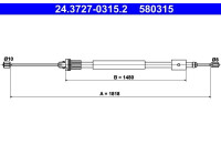 Cable, parking brake 24.3727-0315.2 ATE