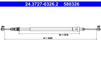 Cable, parking brake 24.3727-0326.2 ATE