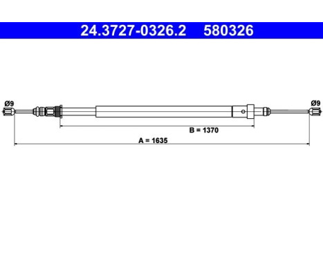 Cable, parking brake 24.3727-0326.2 ATE