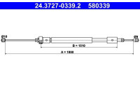 Cable, parking brake 24.3727-0339.2 ATE