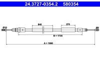 Cable, parking brake 24.3727-0354.2 ATE