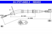 Cable, parking brake 24.3727-0402.2 ATE