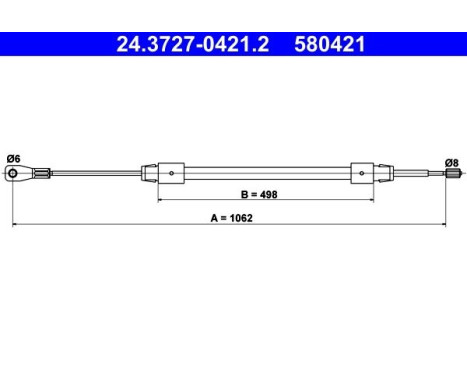 Cable, parking brake 24.3727-0421.2 ATE