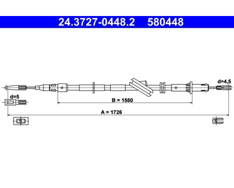 Cable, parking brake 24.3727-0448.2 ATE