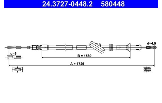 Cable, parking brake 24.3727-0448.2 ATE