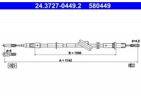 Cable, parking brake 24.3727-0449.2 ATE