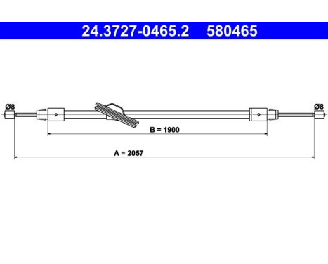Cable, parking brake 24.3727-0465.2 ATE